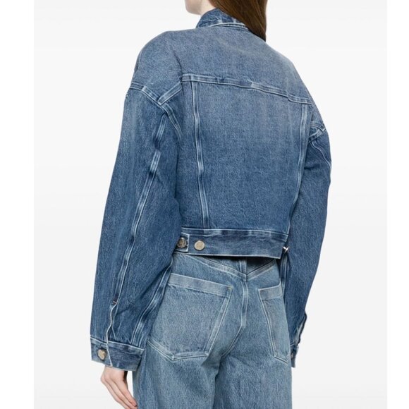 NWT Alexander Wang Denim Jacket With Silver Nickel Coin Buttons - Picture 10 of 14